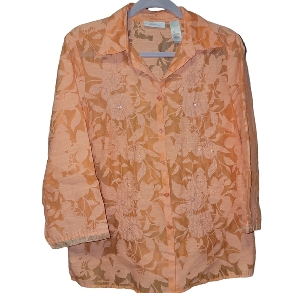 JH Collectibles top size large floral button down shirt - Picture 1 of 6